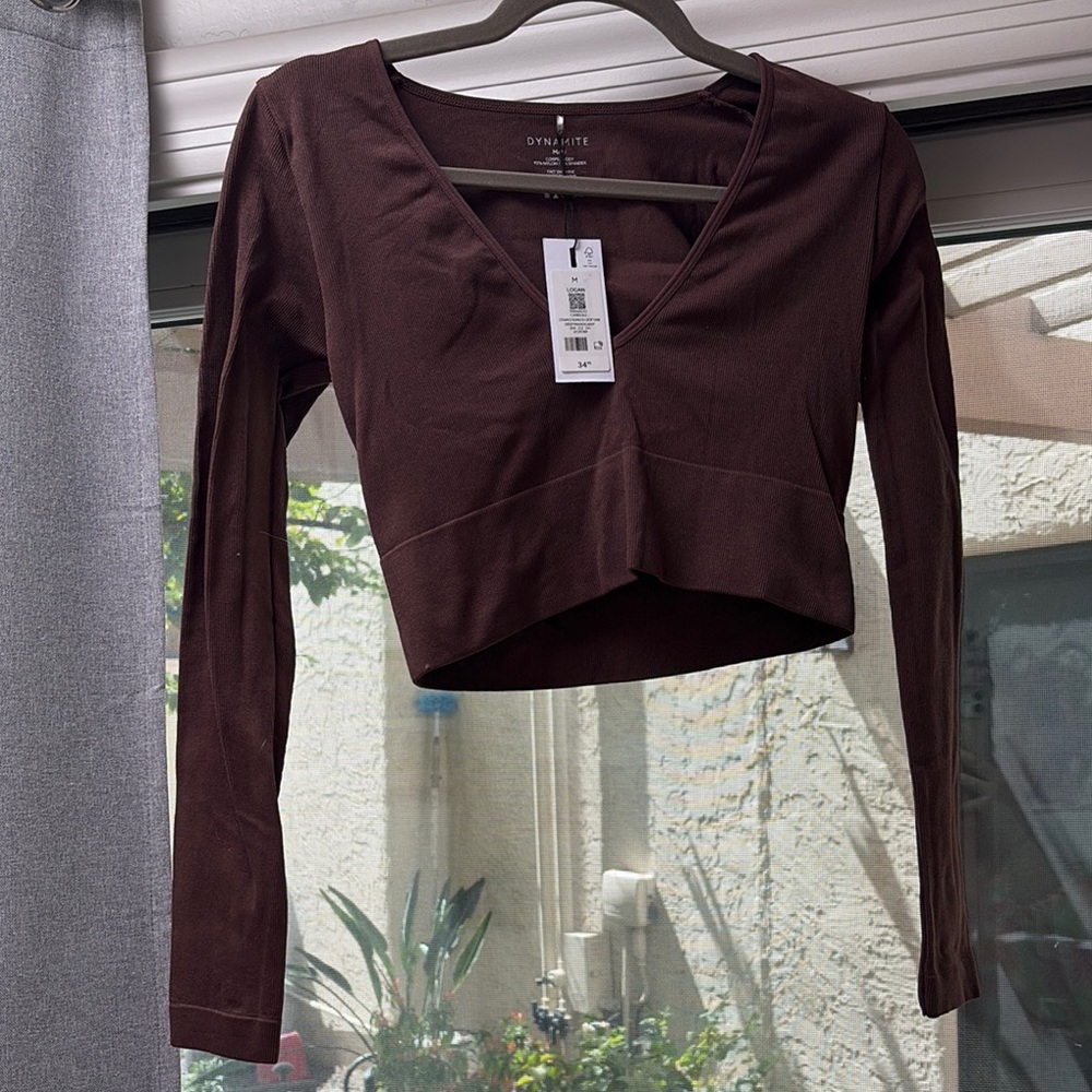 Dynamite Women's Brown Long Sleeve Top